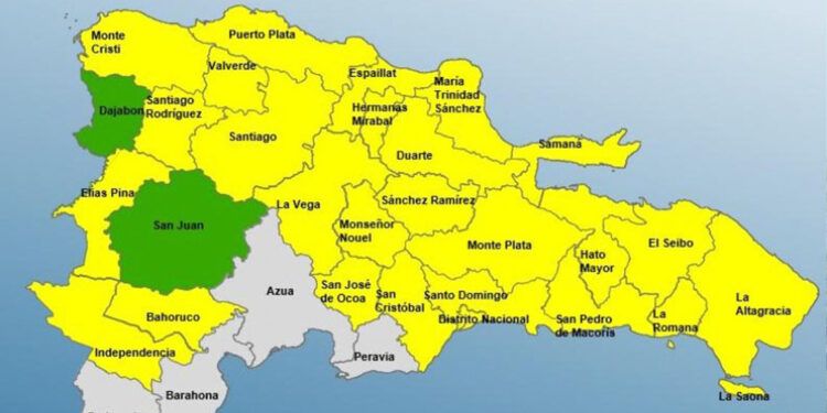 Alerta amarilla en 26 provincias por vaguada