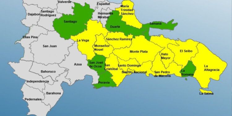 COE mantiene 12 provincias en alerta amarilla