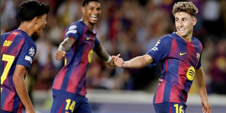 Barcelona arrasa al Olympiacos con triplete de Fermín en Champions