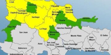 COE eleva a 9 las provincias en alerta amarilla y mantiene 5 en verde por lluvias