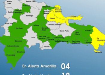 COE mantiene 4 provincias en alerta amarilla y 18 en verde