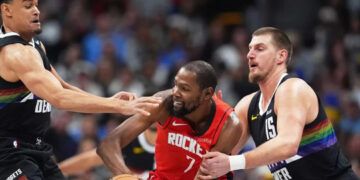 Durant lidera revancha de Rockets ante Nuggets en jornada NBA