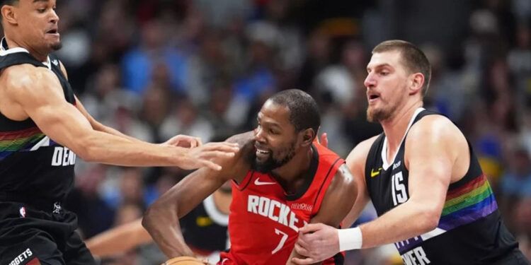 Durant lidera revancha de Rockets ante Nuggets en jornada NBA