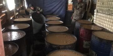Ejército desmantela laboratorio clandestino de alcohol en Navarrete