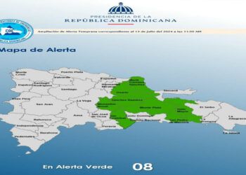 Elevan a ocho las provincias en alerta verde por condiciones climáticas adversas