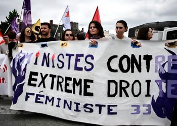 Feministas protestan en Francia contra el ascenso de la extrema derecha