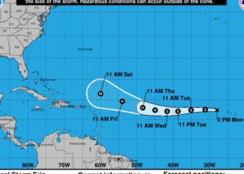 Gloria Ceballos advierte que tormenta Erin podría convertirse en huracán