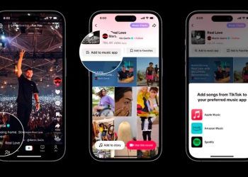 Imagen como usar la funcion de Tik Tok integrada con Spotify y otras plataformas de música. (Fuente externa).