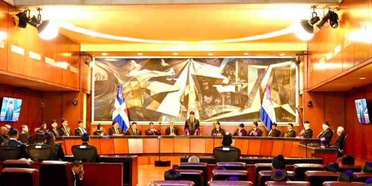 Imagen del acto conmemorativo del Dia del Poder Judicial en la honorable Sala Augusta de la Suprema Corte de Justicia (SCJ) de la República Dominica.