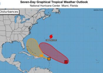 Indomet prevé aguaceros, tronadas y ráfagas de viento en RD este martes por una vaguada y una onda tropical en vigilancia ciclónica.