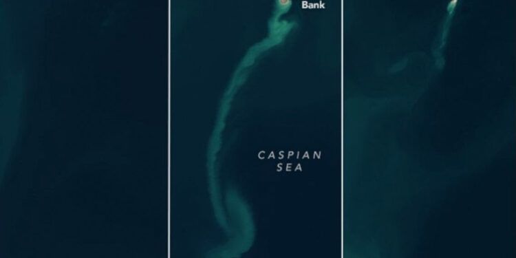 La NASA capta una isla fantasma tras erupción de volcán de lodo en Azerbaiyán