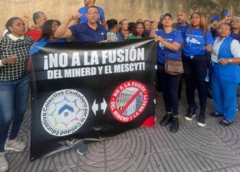 Manifestantes rechazan fusión de Educación y Mescyt