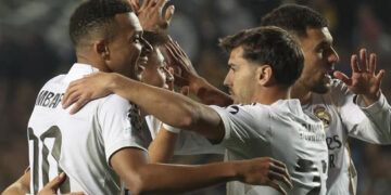 Mbappé anota triplete y el Real Madrid golea 5-0 al Kairat