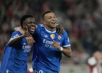 Mbappé marca póker y Real Madrid vence 4-3 al Olympiacos