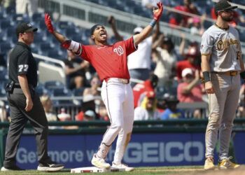 Nacionales vencen 4-3 a Piratas tras error de Oneil Cruz en el jardín