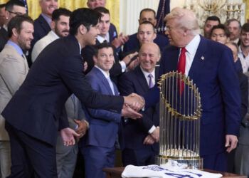 Ohtani y Dodgers campeones visitan a Trump en la Casa Blanca