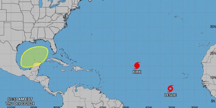 Tormenta tropical Leslie se forma en el Atlántico mientras el huracán Kirk sigue en aguas abiertas
